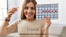  Presentation with confident young hispanic woman - Presentation theme enhanced with young-hispanic-woman-smiling-confident background and a coral colored foreground