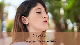  Presentation with breathing - PPT theme featuring young-hispanic-woman-smiling-confident background and a coral colored foreground