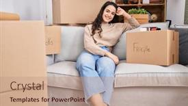  Presentation with confident young hispanic woman - Slide deck featuring young-hispanic-woman-smiling-confident background and a coral colored foreground