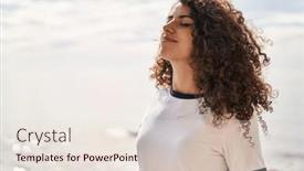  Presentation with confident young hispanic woman - PPT theme consisting of young-hispanic-woman-smiling-confident background and a lemonade colored foreground