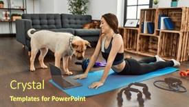  Presentation with confident young hispanic woman - Presentation featuring young-hispanic-woman-smiling-confident background and a violet colored foreground