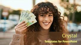  Presentation with israel - Slides with young-hispanic-woman-smiling-happy background and a tawny brown colored foreground