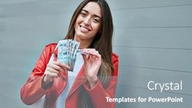  Presentation with sol - Beautiful theme featuring young-hispanic-woman-smiling-happy backdrop and a gray colored foreground