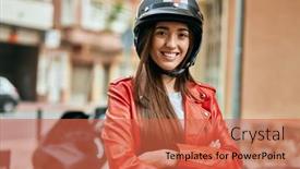  Presentation with moto - PPT layouts featuring young-hispanic-woman-smiling-happy background and a red colored foreground