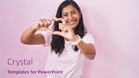  Presentation with romantic love - Slides featuring young-hispanic-woman-standing-over background and a lemonade colored foreground