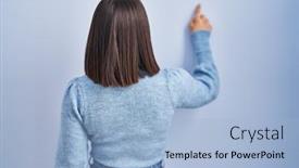  Presentation with hispanic - Presentation featuring young-hispanic-woman-standing-over background and a  colored foreground