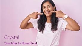  Presentation with wound healing in mouth - Presentation theme featuring young-hispanic-woman-standing-over background and a lemonade colored foreground