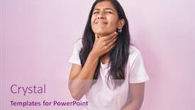  Presentation with infection - Presentation design enhanced with young-hispanic-woman-standing-over background and a lemonade colored foreground