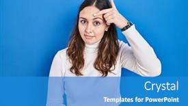  Presentation with acne woman - Presentation design featuring young-hispanic-woman-standing-over background and a teal colored foreground