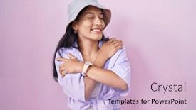  Presentation with confident love - Presentation design enhanced with young-hispanic-woman-standing-over background and a lemonade colored foreground