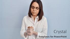  Presentation with inflammation - Presentation theme consisting of young-hispanic-woman-standing-over background and a light blue colored foreground