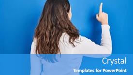  Presentation with hispanic - Slides enhanced with young-hispanic-woman-standing-over and a  colored foreground