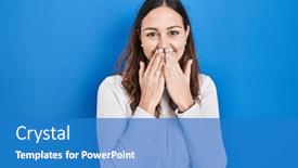  Presentation with scandal - PPT theme enhanced with young-hispanic-woman-standing-over background and a teal colored foreground