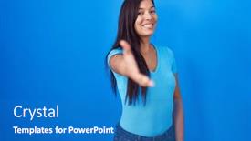  Presentation with blue handshake - 