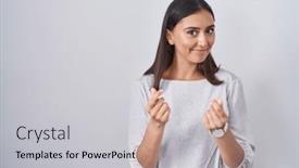  Presentation with salary - Slides consisting of young-hispanic-woman-standing-over background and a light gray colored foreground