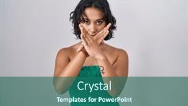  Presentation with negative - PPT theme enhanced with young-hispanic-woman-standing-over background and a ocean colored foreground