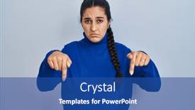  Presentation with direction - Slide set consisting of young-hispanic-woman-standing-over background and a ocean colored foreground