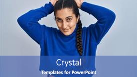  Presentation with bunny - Presentation theme enhanced with young-hispanic-woman-standing-over background and a teal colored foreground