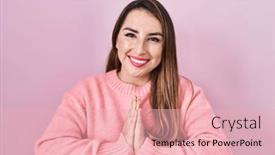  Presentation with forgiveness - PPT layouts having young-hispanic-woman-standing-over background and a lemonade colored foreground