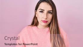  Presentation with pink simple - Slides with young-hispanic-woman-standing-over background and a lemonade colored foreground