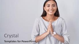  Presentation with forgiveness - PPT layouts enhanced with young-hispanic-woman-standing-over background and a light gray colored foreground