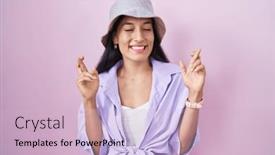  Presentation with hope - Theme having young-hispanic-woman-standing-over background and a lemonade colored foreground