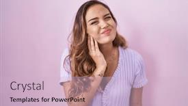  Presentation with illness - Presentation theme enhanced with young-hispanic-woman-standing-over background and a lemonade colored foreground