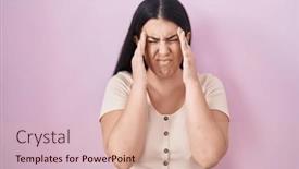  Presentation with migraine - Slides enhanced with young-hispanic-woman-standing-over background and a lemonade colored foreground