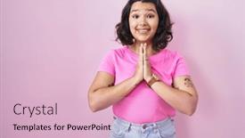  Presentation with forgiveness - Presentation design enhanced with young-hispanic-woman-standing-over background and a lemonade colored foreground