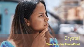  Presentation with hispanic - Presentation consisting of young-hispanic-woman-standing and a tawny brown colored foreground