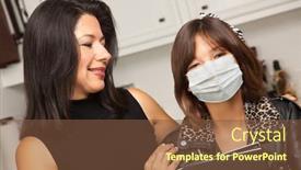  Presentation with medical student - Theme with young-hispanic-woman-student background and a tawny brown colored foreground