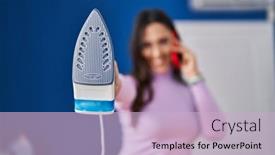  Presentation with laundry room - Slides featuring young-hispanic-woman-talking background and a lemonade colored foreground