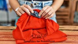  Presentation with security - Presentation theme with young-hispanic-woman-touching-security background and a red colored foreground