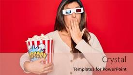  Presentation with red movie - Colorful theme enhanced with young-hispanic-woman-wearing-3d backdrop and a lemonade colored foreground