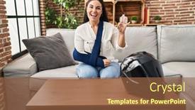  Presentation with accident - Theme having young-hispanic-woman-wearing-arm background and a tawny brown colored foreground