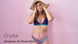  Presentation with migraine - Slide deck consisting of young-hispanic-woman-wearing-bikini background and a soft green colored foreground