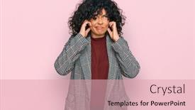  Presentation with music business - Slide set featuring young-hispanic-woman-wearing-business background and a lemonade colored foreground