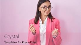  Presentation with salary - PPT layouts featuring young-hispanic-woman-wearing-business background and a coral colored foreground