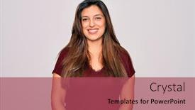  Presentation with hispanic - Presentation with young-hispanic-woman-wearing-casual background and a red colored foreground