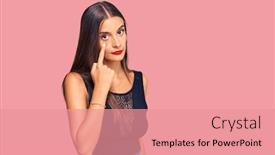  Presentation with hispanic - Amazing presentation theme having young-hispanic-woman-wearing-casual backdrop and a coral colored foreground