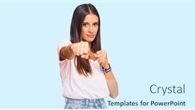  Presentation with violence woman - Amazing PPT theme having young-hispanic-woman-wearing-casual backdrop and a cool aqua colored foreground