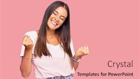  Presentation with tshirt - Presentation design featuring young-hispanic-woman-wearing-casual background and a lemonade colored foreground