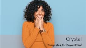  Presentation with scandal - Amazing presentation theme having young-hispanic-woman-wearing-casual backdrop and a gold colored foreground