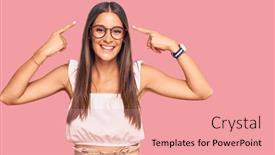  Presentation with great idea - Amazing slides having young-hispanic-woman-wearing-casual backdrop and a coral colored foreground