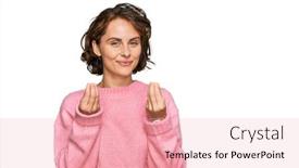  Presentation with salary - PPT layouts with young-hispanic-woman-wearing-casual background and a coral colored foreground