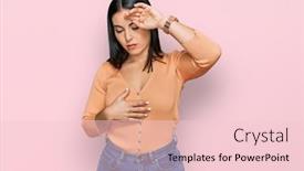  Presentation with flu virus - PPT theme having young-hispanic-woman-wearing-casual background and a lemonade colored foreground