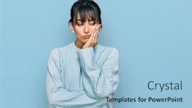  Presentation with depression - Presentation design having young-hispanic-woman-wearing-casual background and a light blue colored foreground