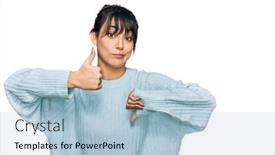  Presentation with conflict - Presentation featuring young-hispanic-woman-wearing-casual background and a light blue colored foreground