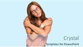  Presentation with confident young hispanic woman - Colorful presentation theme enhanced with young-hispanic-woman-wearing-casual backdrop and a sky blue colored foreground