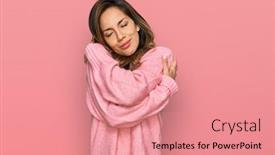  Presentation with self love - Beautiful presentation design featuring young-hispanic-woman-wearing-casual backdrop and a coral colored foreground